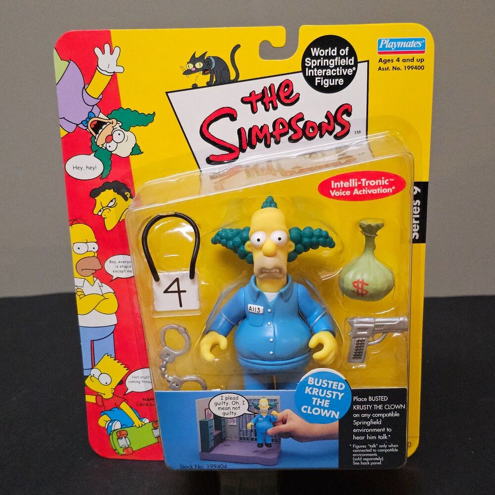 Busted Krusty the Clown World of Springfield Simpsons 2002 NIP Series 9
